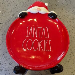 Rae Dunn SANTA’S COOKIES Serving Figural Plate Santa Head And Feet NEW